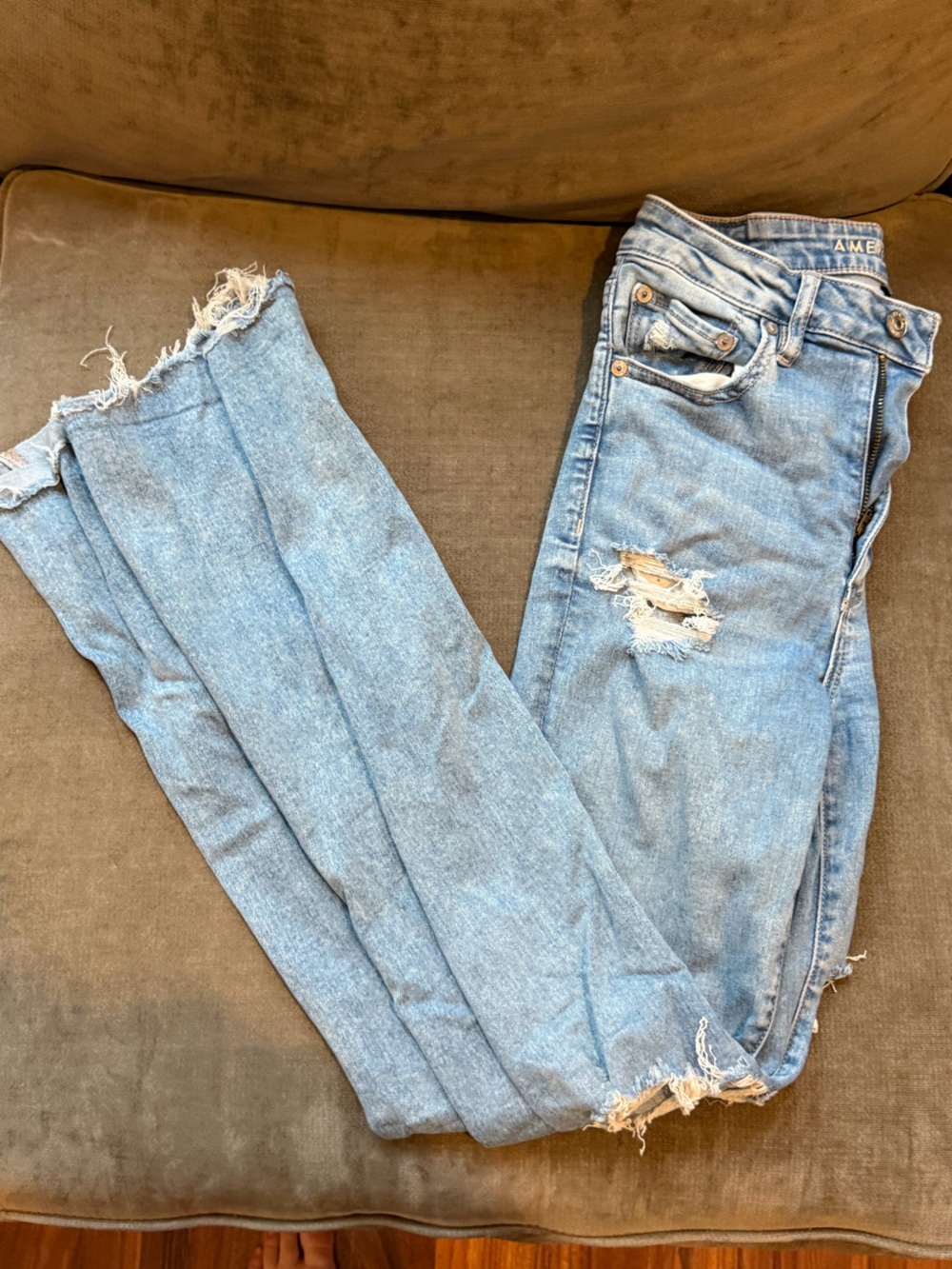 American Eagle Next Level Stretch Ripped Flare Jeans